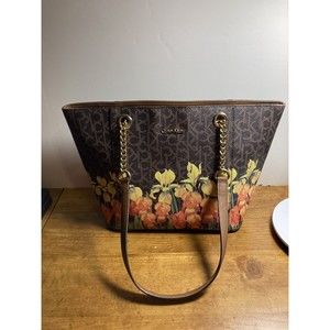 Calvin Klein Brown Floral Tote Bag